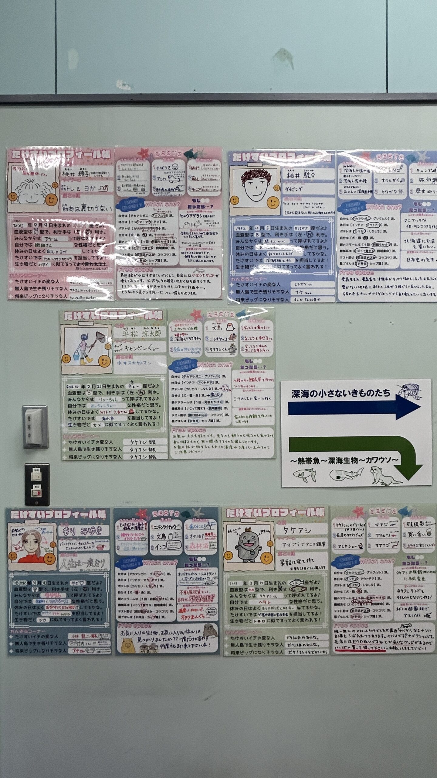 スタッフ全員の自己紹介プロフィール帳